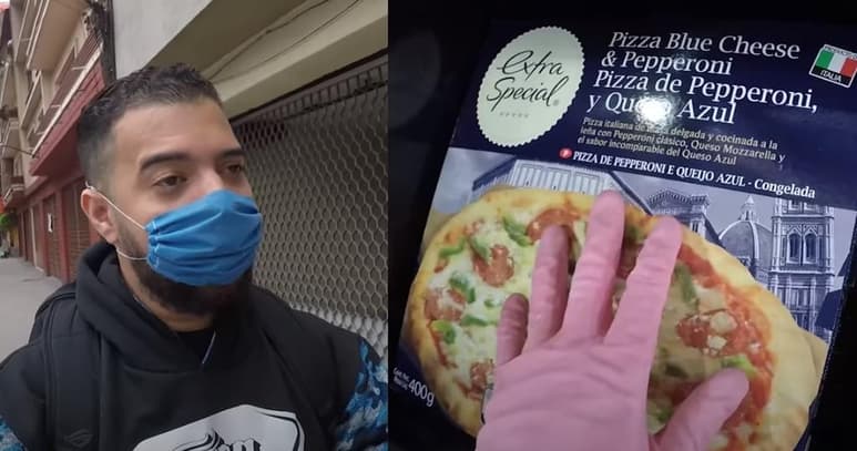 Por medio de su canal en YouTube, el 'influencer' compartió su experiencia comprando pizza congelada en supermercados, estando supuestamente contagiado de COVID-19 (CAPTURA)