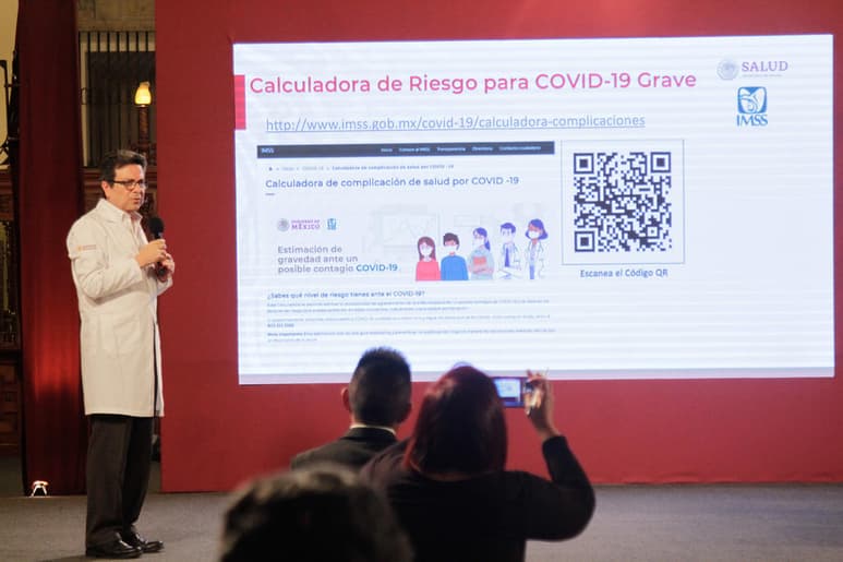 El instituto Mexicano del Seguro Social (IMSS) diseñó una calculadora para que cada persona pueda conocer el riesgo que tiene de una enfermedad grave y ser hospitalizada si se contagia de COVID-19. (NOTIMEX)