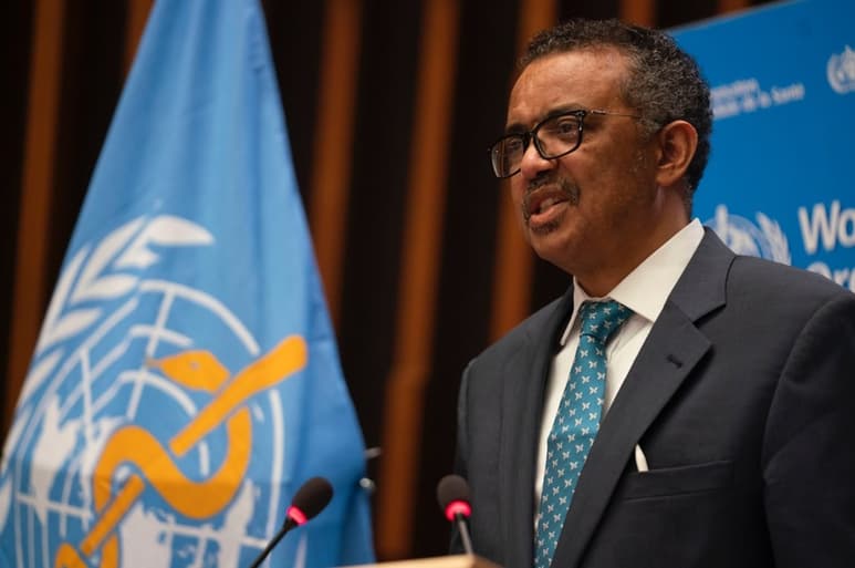 Tedros inauguró ayer la asamblea anual de la organización, que se considera histórica por el contexto de pandemia. (CORTESÍA)