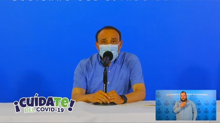 Las autoridades de Salud del estado de Durango, representadas por el secretario Sergio González Romero, presentaron como cada día la actualización sobre casos de COVID-19, enfermedad causada por el coronavirus SARS-CoV-2. (ESPECIAL)
