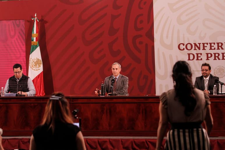 Las autoridades federales de Salud ofrecieron, como cada día, una conferencia de prensa para informar a la población sobre la pandemia de la enfermedad COVID-19, causada por el coronavirus SARS-CoV-2, en México. (NOTIMEX)