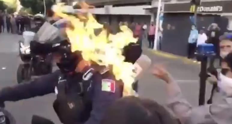 Manifestantes se pronunciaron con actos violentos durante las protestas por el fallecimiento de Giovanni López (CAPTURA)  