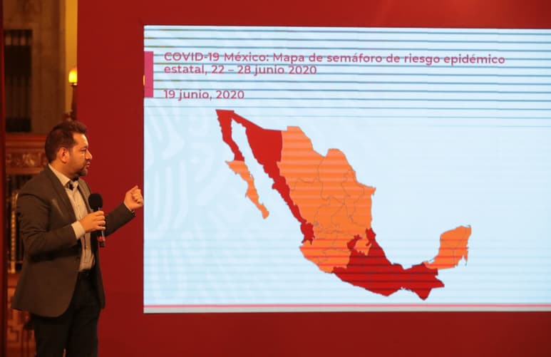 Colima e Hidalgo se sumaron a las entidades en semáforo naranja; Tabasco retrocedió a rojo.