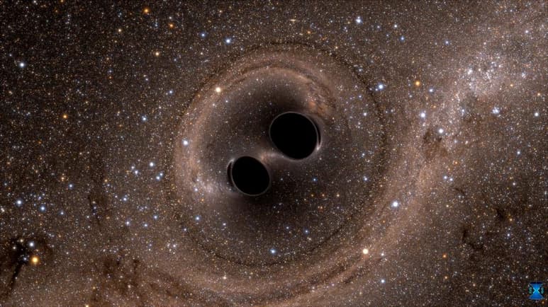 Todo ocurrió hace 800 millones de años, pero ha sido ahora, gracias a las ondas gravitacionales, que los científicos detectaron la fusión entre un agujero negro y un objeto misterioso, que podría ser una estrella de neutrones u otro agujero negro. (ARCHIVO)