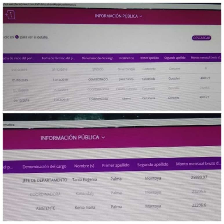 Hasta el momento el Ayuntamiento no ha vuelto a subir a sus plataformas la información de caracter público como la nómina.