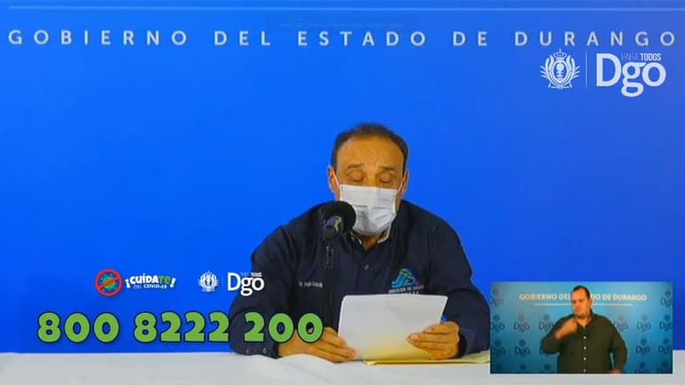 Las autoridades de Salud del estado de Durango, presentaron como cada día la actualización sobre casos de COVID-19, enfermedad causada por el coronavirus SARS-CoV-2. (ESPECIAL)