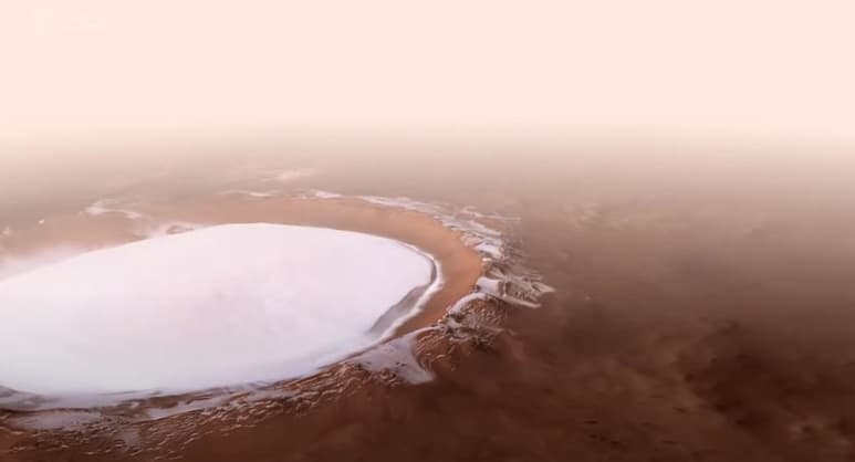 La depresión localizada en el planeta rojo posee 82 kilómetros de ancho (ESPECIAL)