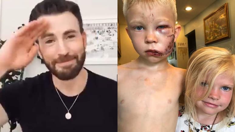 El actor Chris Evans mandó un mensaje al niño que salvó a su hermana del ataque de un perro. (ESPECIAL)
