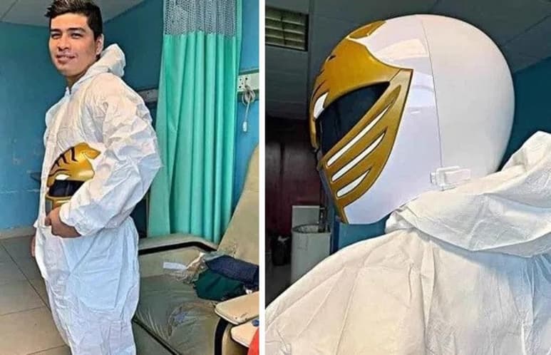 El trabajador del Hospital Regional de Minatitlán expresó sentirse feliz de haber traído algo de alegría a los pacientes y sus compañeros (ESPECIAL)