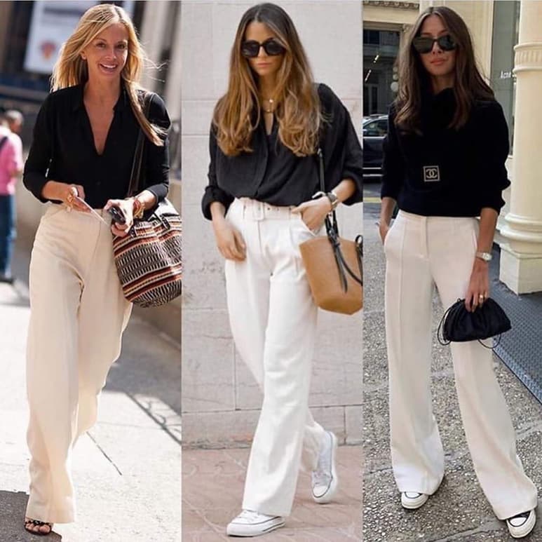 ALTERNATIVAS. La combinación clásica para un pantalón blanco es una prenda negra arriba, pero no
es la única opción que tienes. (INSTAGRAM)