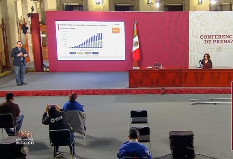 Las autoridades federales de Salud ofrecieron la conferencia de prensa diaria para informar a la población sobre la pandemia de la enfermedad COVID-19, causada por el coronavirus SARS-CoV-2, en México. (ESPECIAL)