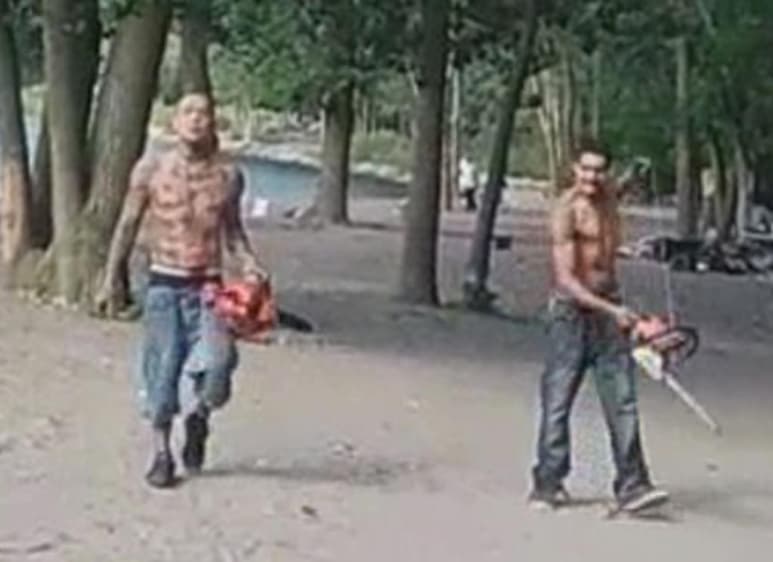 Sujetos amenazan a bañistas con motosierras y terminan arrestados