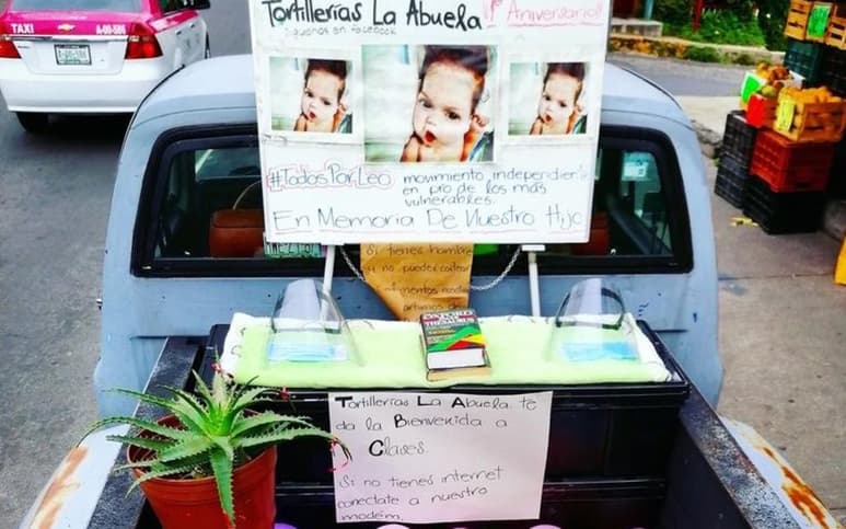 Las acciones de la tortillería 'La Abuela' para apoyar a los niños más necesitados, han sido aplaudidas en redes sociales (CAPTURA)