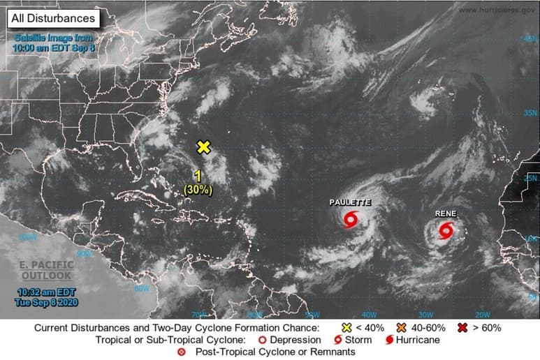 A las 9:00 GMT el centro de 'René 'fue localizado 710 kilómetros al oeste-noroeste de las islas africanas de Cabo Verde, indicó el más reciente boletín del Centro Nacional de Huracanes (NHC) estadounidense.
(EFE)