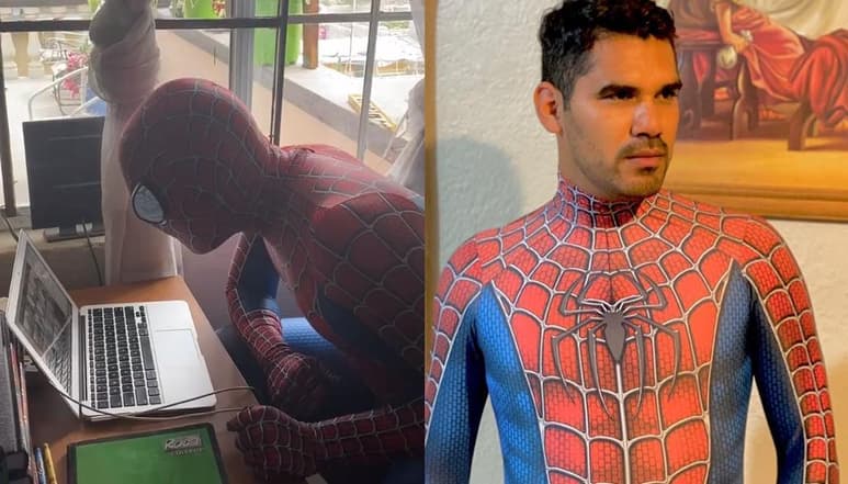 Para hacer 'divertidas' sus clases en línea, el profesor se disfraza como el superhéroe de Marvel (CAPTURA)