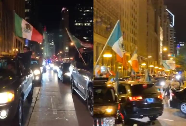 Mexicanos encontraron la manera de celebrar la Independencia con caravanas en Chicago (CAPTURA)