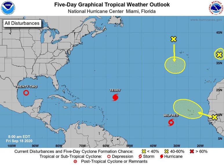 La tormenta tropical 'Wilfred' se forma en el este del Atlántico, utilizando el último de los nombres tradicionales para sistemas de tormenta durante una temporada de huracanes sin precedentes en el Atlántico. (ESPECIAL)