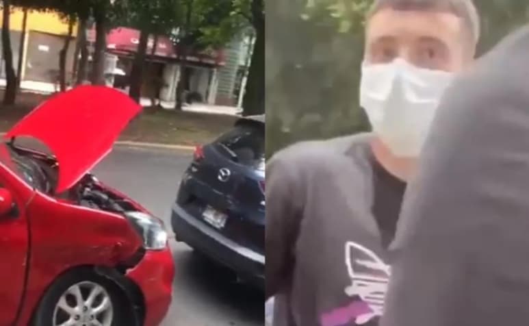 Federico Viñas sufrió un percance cerca de las inmediaciones del Nido. El atacante de las Águilas impactó su vehículo en otro, saliendo ileso del accidente. (ESPECIAL)