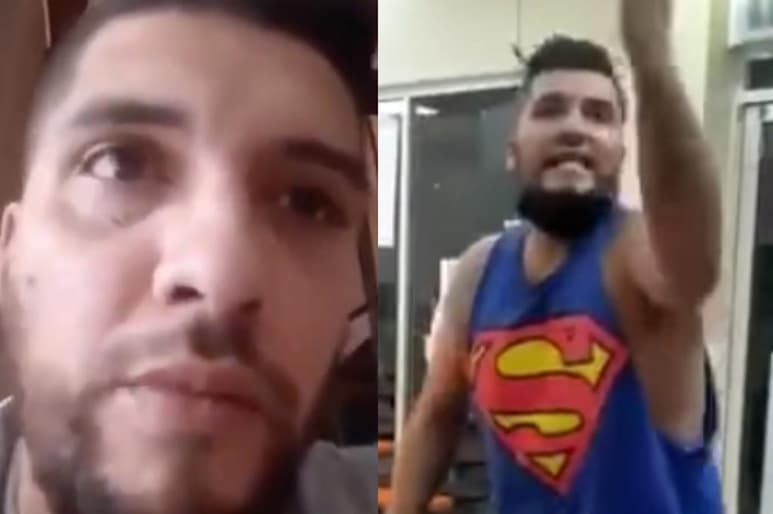El hombre se volvió viral en redes sociales, gracias a un video donde se le ve protagonizar un altercado con los empleados de una pizzería en Chihuahua (CAPTURA)