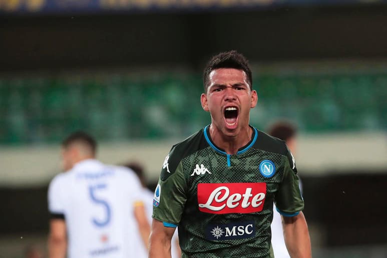 Hirving 'Chucky' Lozano, delantero del Nápoles, con un sueldo de 4.5 millones de euros netos por temporada, es el cuarto latino mejor pagado de la Serie A. (ARCHIVO)