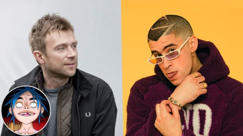 Damon Albarn, líder de Blur y una de las dos mentes detrás de Gorillaz, sorprendió al declarar que le gustaría realizar una colaboración con Bad Bunny. (ESPECIAL)