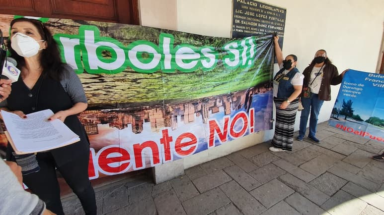 Todavía no existe un consenso entre los vecinos afectados por la obra del puente del bulevar Francisco Villa, en la ciudad de Durango. (EL SIGLO DE TORREÓN)