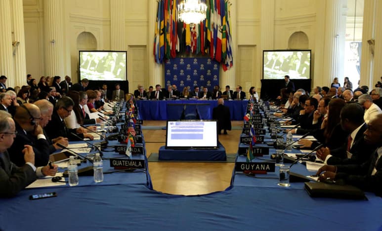 Estados Unidos y otros cinco países impulsaron este martes una resolución en la Organización de Estados Americanos (OEA) destinada a incrementar la presión a Nicaragua para que reforme su sistema electoral, una exigencia que el Gobierno nicaragüense consideró una 'agresión' a su soberanía. (CORTESÍA)
