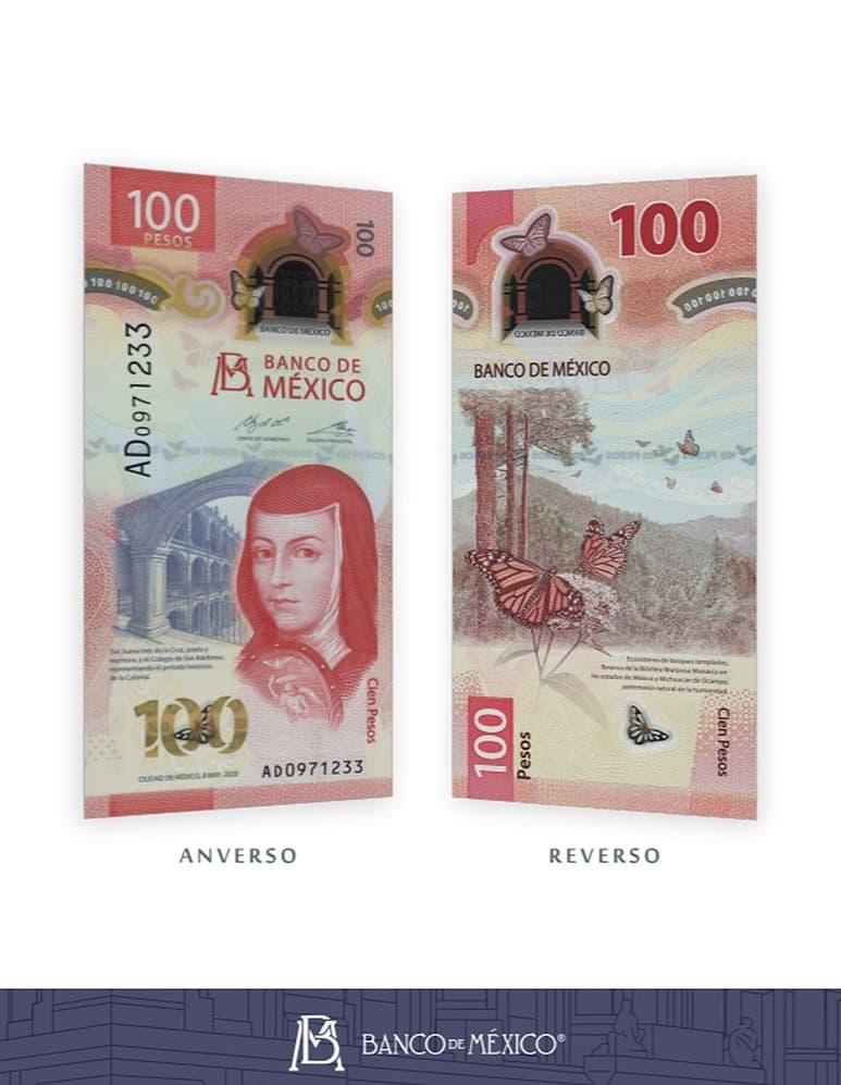 El billete de 100 pesos de sor Juana fue presentado el jueves.