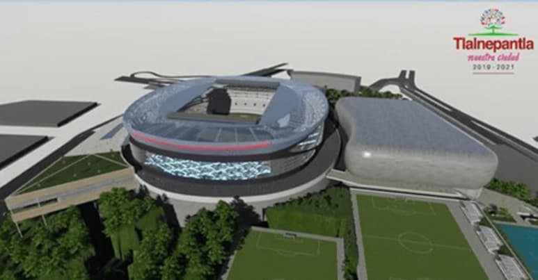 Punta Azul, es el nombre del nuevo proyecto presentado en Tlalnepantla que incluye la construcción de un estadio de primer nivel que anteriormente estaba diseñado para Cruz Azul. (ESPECIAL)