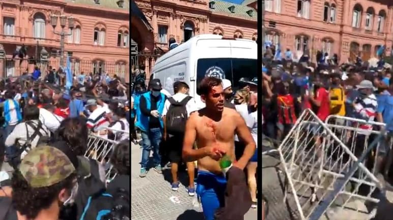 No sólo los cánticos y el llanto ha sido parte de la despedida de Diego Maradona en Argentina. (ESPECIAL)