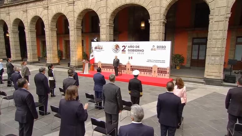 El presidente Andrés Manuel López Obrador llevó a cabo una ceremonia para conmemorar su toma de posesión a dos años de llegar al cargo. (ESPECIAL)