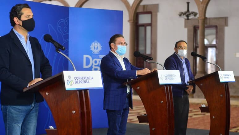 El gobernador José Rosas Aispuro Torres anunció nuevas medidas para continuar la apertura económica en la entidad. (CORTESÍA)