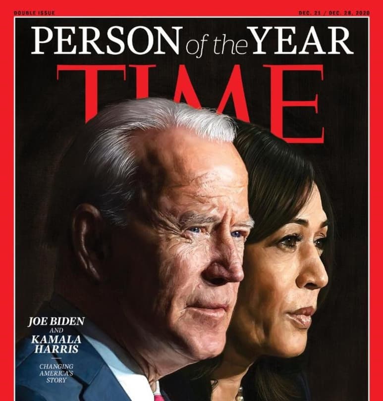 La revista Time eligió hoy jueves 10 de diciembre al presidente electo, Joe Biden, y a la futura vicepresidenta Kamala Harris, como las Personas del Año 2020. (ESPECIAL)
