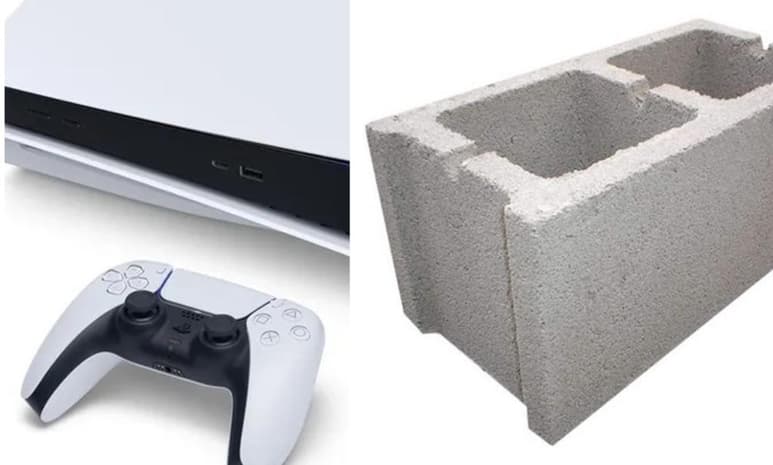 Al recibir su paquete, encontró en el interior el bloque de hormigón en vez de l nueva consola de videojuegos de Sony (REDES SOCIALES)