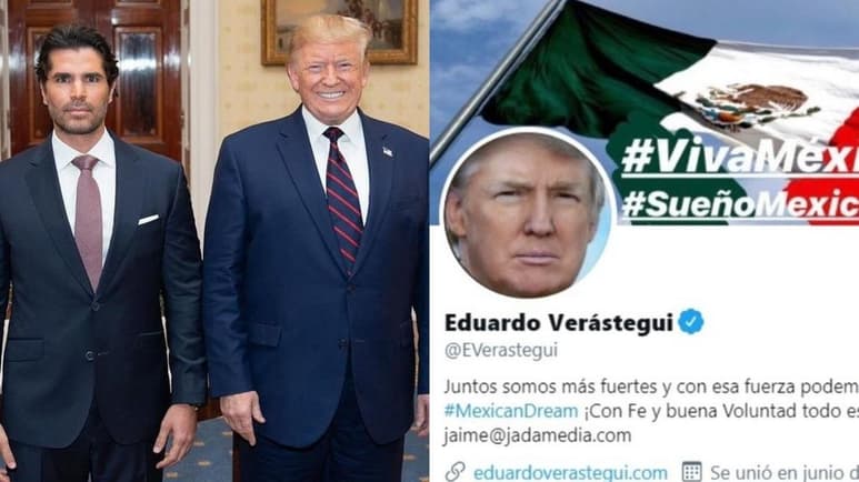 El actor mexicano continúa con su apoyo incondicional a Trump, por lo que ahora, como foto de perfil, presume el rostro del aún presidente de EUA. (ESPECIAL)