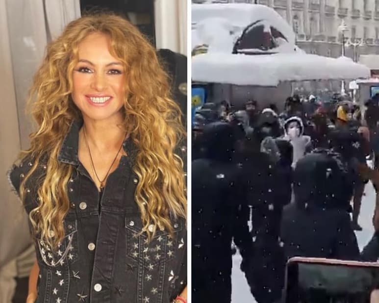 Paulina Rubio se volvió tendencia en redes sociales luego de que decenas de españoles salieron a festejar en medio de la nevada que vive Madrid. (ESPECIAL)