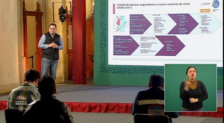 José Luis Alomía, director general de Epidemiología, informó este domingo que el caso con la nueva cepa de coronavirus fue identificado en el país desde el pasado 28 de diciembre y detalló que el paciente se encuentra intubado. (ESPECIAL)