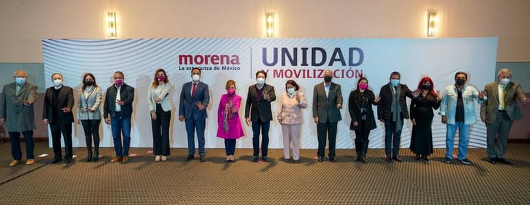 Las precandidatas y precandidatos refrendaron la unidad en torno al partido y al proyecto del presidente de la República, la legitimidad del proceso basada en la voluntad del pueblo que se plasmó en las encuestas y su firme voluntad de victoria. (TWITTER)