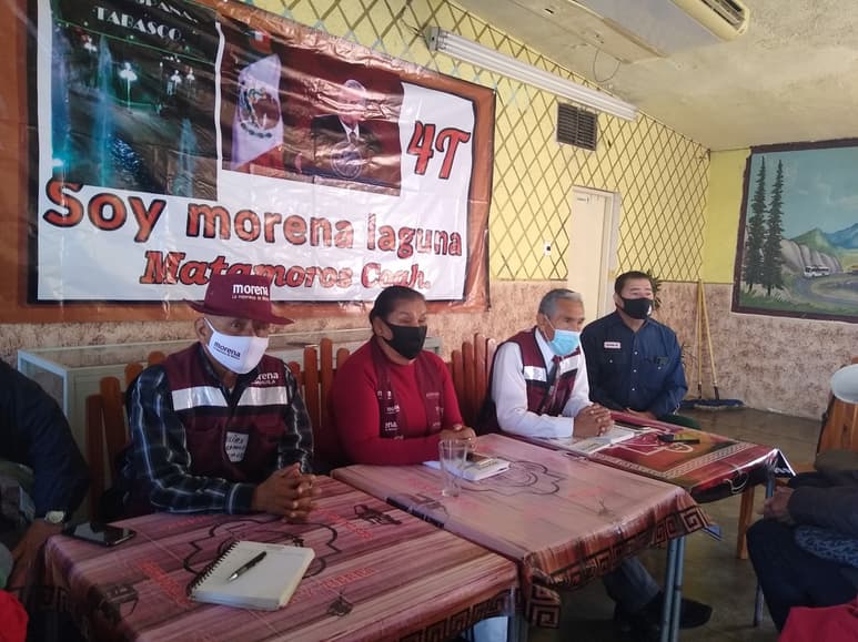 Militantes de Morena en Matamoros manifestaron que no le 'van a hacer la chamba al candidato de otro partido'. (EL SIGLO DE TORREÓN)