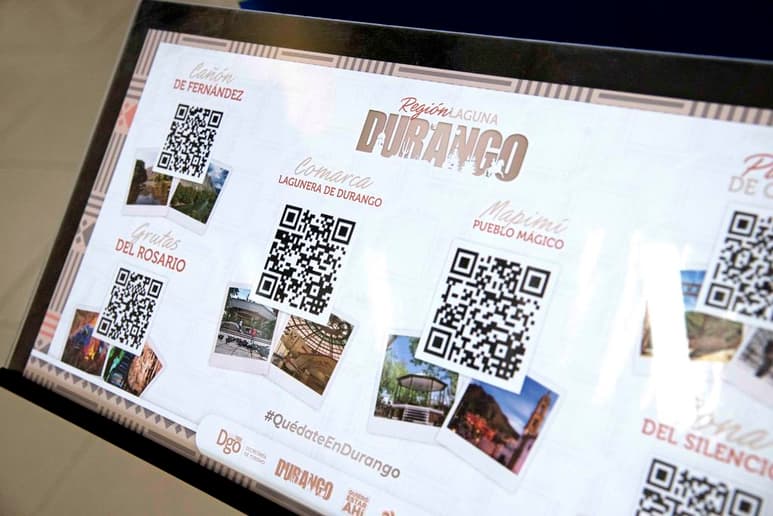 La Dirección de Turismo y Cinematografía, realiza una campaña en todos los restaurantes y hoteles de la región, para dar a conocer la riqueza histórica y turística de la Comarca Lagunera de Durango, a través del uso de códigos QR. (DIANA GONZÁLEZ)