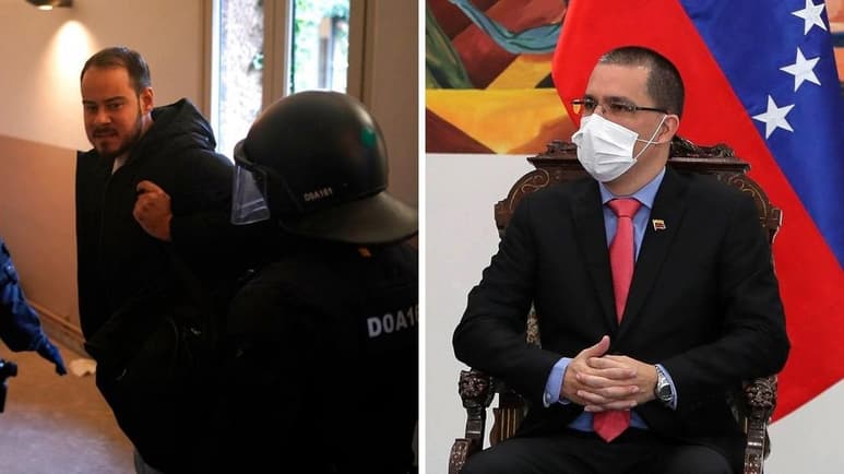 El canciller venezolano, Jorge Arreaza, manifestó este martes su solidaridad con el rapero español Pablo Hasél, quien fue detenido esta mañana en la Universidad de Lleida, en Lérida, para cumplir su condena de nueve meses de prisión por enaltecimiento del terrorismo. (ESPECIAL)
