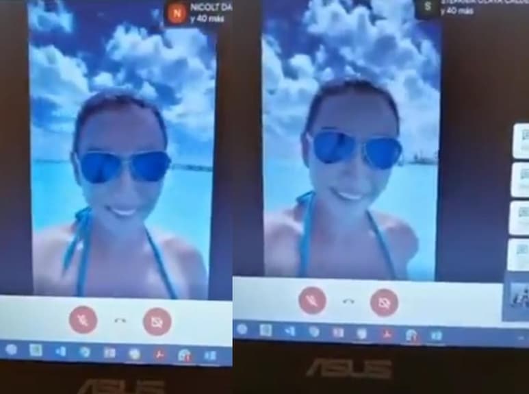Supuestamente la mujer se dirigía a su clase en línea desde una playa en Cancún (CAPTURA)   