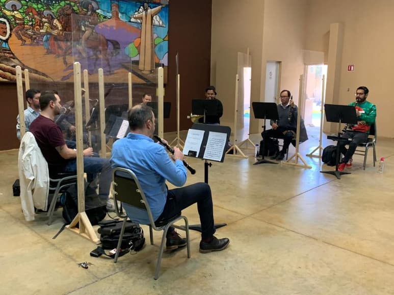 Preparación. Durante la pandemia, la Camerata de Coahuila ha utilizado al Museo del Algodón como su lugar de ensayos.