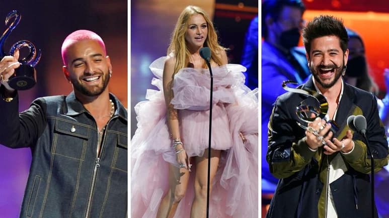 A continuación, la lista completa de ganadores del Premio Lo Nuestro 2021, que se entregaron el jueves en Miami. (AP)