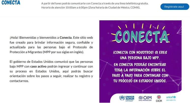 “El gobierno de Estados Unidos comunicó que las personas bajo MPP con caso activo podrán ingresar y continuar con su proceso en Estados Unidos, aquí podrás buscar orientación sobre los pasos a seguir, realizar tu registro y contactarnos”, se puede leer en la bienvenida a la página electrónica.