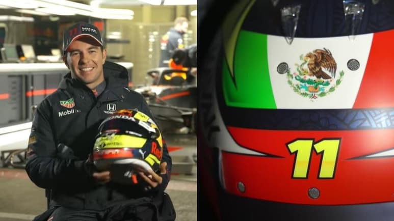 Sergio Pérez tendrá este 2021 su primera campaña como piloto de la escudería de Red Bull, por lo que aprovechó la revelación del nuevo monoplaza que conducirá para también presumir el casco que portará esta temporada. (ESPECIAL)