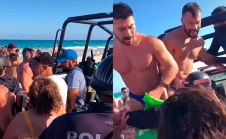 Gracias a la presión de los visitantes en la playa, la pareja fue liberada (CAPTURA)