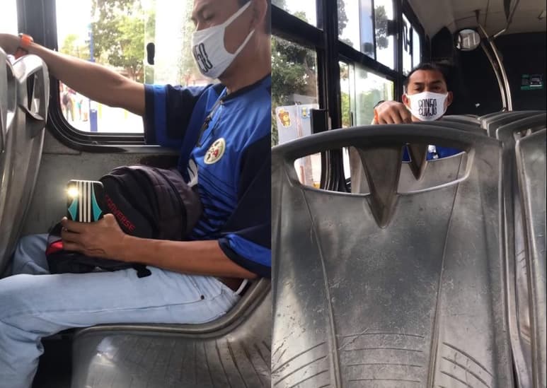 La denuncia trascendió en redes sociales, donde la mujer exhibió al hombre que presuntamente iba grabándola mientras viajaban en un camión del transporte público (CAPTURA)