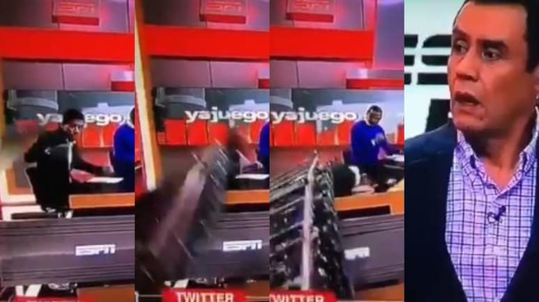 Carlos Orduz estaba en plena transmisión cuando una parte de la escenografía cayó sobre su espalda. (ESPECIAL)