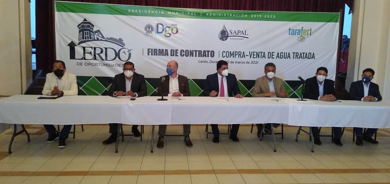 La firma fue presidida por el alcalde Homero Martínez y fue signado el acuerdo por Tomas Frederick , representante de la empresa.